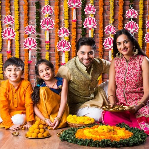 Novabright 10 Pcs Lotus Hanging Decorations for Diwali - Image 6
