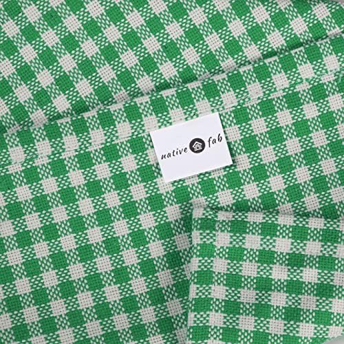 Native Fab Green Gingham Easter Cloth Napkins Set of 12-100% Cotton Mini Checkered (16"x16") Spring Dinner Napkins - Soft, Absorbent Table Decor - Washable Reusable Bulk Fabric Napkins, Grass Green - Image 5