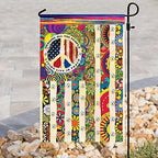 Flags-People Living Life In Peace Hippie Flag PSL318F, Garden Flag (11.5" x 17.5")-USA House Garden Flags Premium Polyester-Decorative Outdoor Flags - Image 2