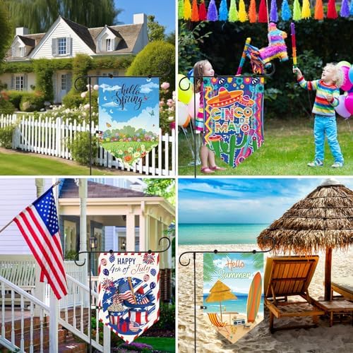 VitalCozy 20 Pieces Seasonal Garden Flags Set Holiday Outside Double Sided Yard Flags for Valentine Mardi Gras New Year All Festive Outdoor Lawn Decor - Image 5