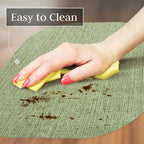 Andie Home Oval Placemats for Kitchen Table and Dining Room, 6-Piece Set, Heat-Resistant and Surface Washable Placemat, Sage Green, 17"x12" - Image 3