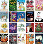 Seasonal Garden Flag Set of 20 - Double Sided 12 x 18 Inch Small Yard Flags by CDLong