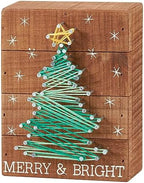 Primitives by Kathy Slat String Art Box Sign, Merry & Bright by PrimitivesbyKathy