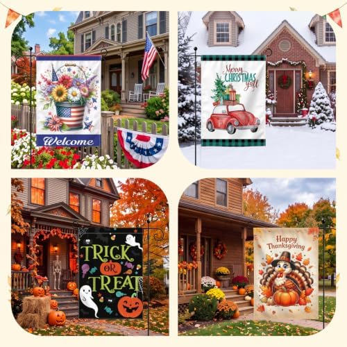 EdenseeLake Seasonal Garden Flags 12x18 Inch, Double Sided Flags Set of 12 - Image 6