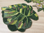 Enliven Floral Beaded Table Runner 13 x 36 Inch, Handmade Flower & Leaf Spring Table Runner, Green Botanical Centerpiece for Dining Table, Easter, Wedding, Garden Party & Home Decor - Image 5