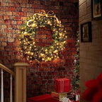 Casafield 60" Pre-Lit Fir Artificial Christmas Wreath Holiday Décor, 300 LED Lights, 1140 PVC Tips for Front Door, Window, or Mantel - Image 7