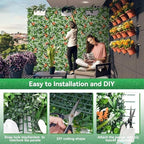 Greenery Wall Panels, 20"x20" 16PCS UV Protected Fake Grass Backdrop Privacy Fence Screen, Artificial Hedges for Outdoors Indoors Green Decor - Image 5