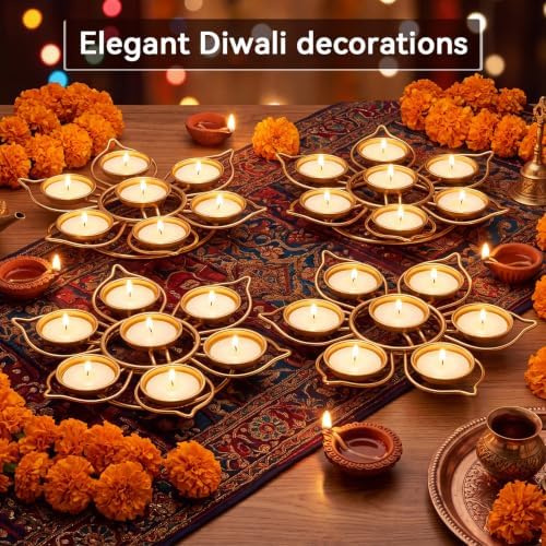LemonRoad 4 Pcs Lotus Candle Holder, Return Gifts for Pooja, 7 Candlesticks - Image 3