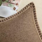 MIULEE Set of 2 Rustic Linen Burlap Throw Pillow Covers 18x18 Brown - Image 3
