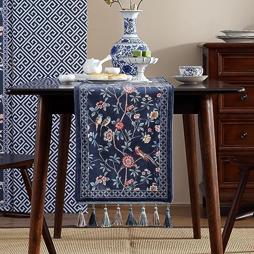 Patdrea Designer Vintage French Velvet Table Runner,12"X63"-Lanruoting - Image 2