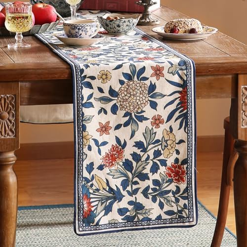 Patdrea Designer Vintage French Linen Table Runner,12"X87"-Ivar A - Image 6