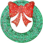 Best Choice Products 48in Pre-Lit Outdoor Christmas Wreath Decoration, LED Metal Holiday Decor for Home w/ 140 Lights, Bow - Green/Red by BestChoiceProducts