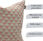 Decorative Pillow Cover French Country Pillow Cover Cottage Decor Floral Block Print, Farmhouse Decorative Cushion Cover, Spring Pillow Cover Line and Loop (Pastel Pink) - Image 2