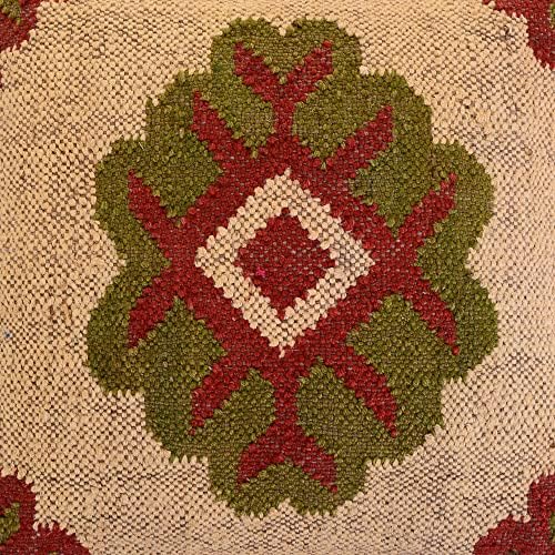 Trade Star Square 70% Jute 30% Wool Kilim Cushion Cover for Home Decor - Image 3
