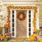 AMF0RESJ Artificial Fall Wreaths for Front Door Autumn Oak Wreath with Oak Leaves,Acorns,Berries,Pomegranates for Front Door Indoor Outdoor Farmhouse Home Wall Window Festival Wedding Decor - Image 4