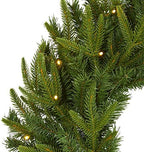 Nearly Natural 24 in Artificial Long Pine Wreath with 35 Clear LED Lights - Image 3