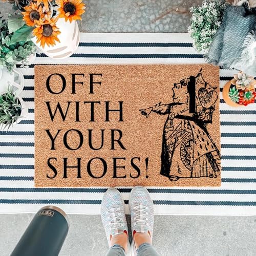 Funny Coir Doormat Off with Your Shoes Front Door Mat Entryway Outdoor Mats with Heavy Duty Front Porch Welcome Mats Entry Natural Coconut Brown Novelty Prank Gift Funny Coir Mat 23.7x15.7 inch - Image 6