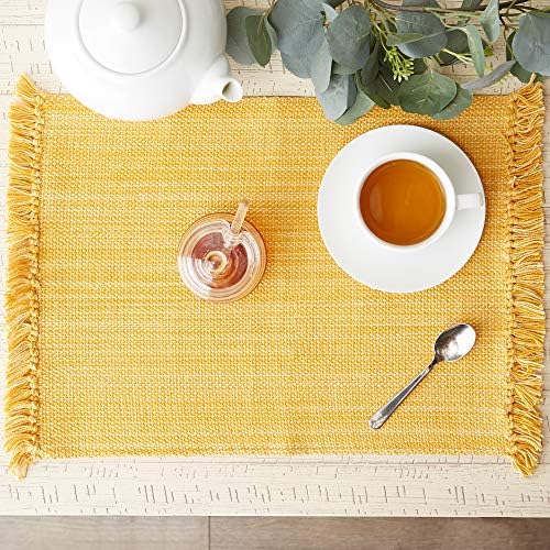 DII Variegated Tabletop Collection, Placemat Set3x19, Apricot, 6 Piece - Image 3