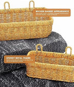 AceList Wall Hanging Basket, Boho Style Hand-Woven Hanging Storage Baskets - Set of 2, Ideal for Boho Room Decor, Kitchen, Garden, and Living Room - Image 3
