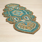 Lightnpro Beaded Christmas Table Runner 13x36 Inch - Teal Gold Paisley Design -Perfect Handmade Decorative Runner for Holiday, Thanksgiving, New Year, Winter Table Décor, Suitable Gift Every Occasion by Lightnpro