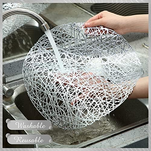 Sieral 24 Packs Round Placemats 15 Inch Hollow Out Pressed Vinyl,Silver - Image 3