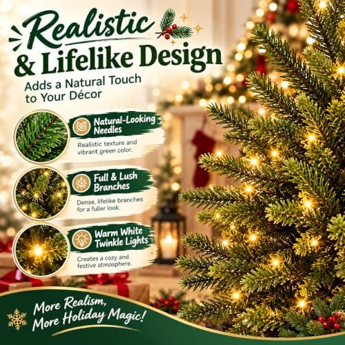5/10 Bundles Twinkling Enchanted Evergreen Pine with Lights，10 Bundles - Image 3
