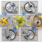 Solino Home 100% Linen Table Runner, 14 x 144 in, Black and White Striped - Image 3