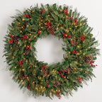 Balsam Hill Outdoor Red Berry Pine Christmas Wreath - Fresh Traditional Front Door Wreath with Natural Elements with LED Clear Lights, Plug-in, 48" - Image 7