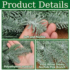 4 Pcs Norfolk Pine Snow Teardrop Swag, Faux Chirstmas Teardrop Door Swag - Image 3