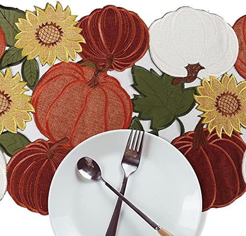 OWENIE Thanksgiving Fall Table Runner - 108 Inches, Harvest Pumpkins Autumn Decor, Extra Long Farmhouse Runner, 13 x 108 Inches - Image 4