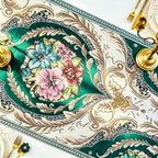 Luxury Vintage Table Runner 63 Inches Long Damask Chenille European Floral - Image 3