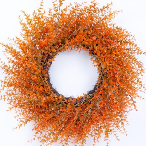 26" Autumn Fall Wreath with Orange Eucalyptus Leaf for Front Door/Outdoor by Unknown