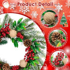 Christmas Wreaths for Front Door Decor Flower, 20" Xmas Berries - Image 4