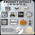 14 Pcs Halloween Tiered Tray Decor Set, Gnome Wood Table Signs (Terror) - Image 3