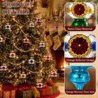 12 Pcs Vintage Glass Christmas Ornament Reflector Decor, Plain - Image 2