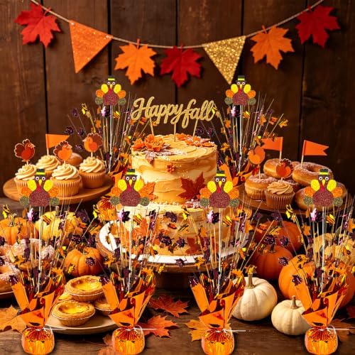 Thanksgiving Turkey Centerpiece Maple Leaves Fall Table Decoration - Image 4