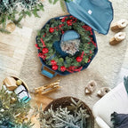 Wreath Storage Bag Wreath Storage Container Christmas Wreath Storage Bag with Interior Pockets Dual Zipper and Handles - 24"" Premium Wreath Storage Organizer Box, 30x7inch, Blue - Image 4