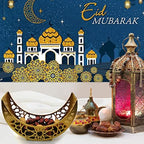 Moon Star Dinner Plate Tray Fruit Plate Ramadan Decoration, Eid Mubarak Moon Star Serving Tray Tableware Dessert Food Storage Container for Islam Muslim Party Festival Table Decor - Image 7