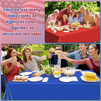 24 Pack 4th of July Tablecloths, Red White and Blue Disposable Plastic Tablecloth, Rectangle Table Cover for Independence Day Memorial Day Veterans Day 250 Anniversary Decorations, 54 x 108 Inch - Image 4