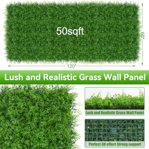Artificial Grass Wall Panels,60"x120" (50 SQFT) Boxwood Roll - Image 2