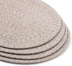 Mix Brown Braided Placemats Set of 6, Cotton Fabric Oval Table Mats Non Slip Washable 16 * 12 inch Oval Place Mats, 6 Pack Jute Rope Woven Placemats for Wedding Birthday Baby Shower Party Decoration - Image 2