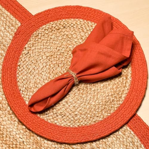 Chardin Home Round Verona Woven Jute & Cotton Placemat, 14 Inch, Set of 4 - Image 5