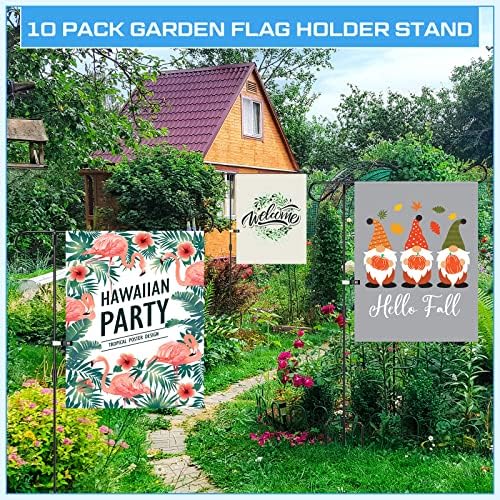 Sadnyy 10 Pack Garden Flag Stand Metal, Fits 12 x 18 in Flags - Image 5