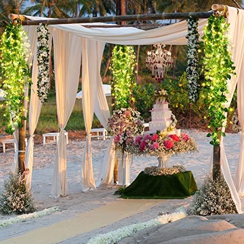 Mudder Fake Ivy Vines with Lights, LED Artificial Hanging Green Leaves Vines for Outdoors Patio Porch Decor (Basket Not Included) (Greenery Style, 6 Packs) - Image 3