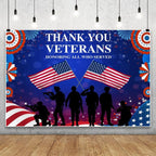 Veterans Day Backdrop Decorations Patriotic Banner 20x10ft by Pnylzzyxh