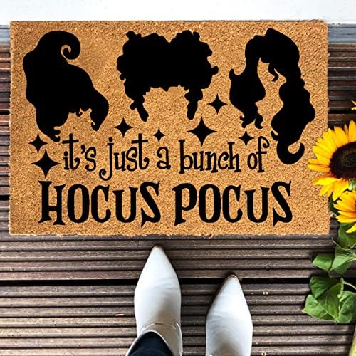 Funny Coir Doormat It’s Just a Bunch of Hocus Pocus Halloween Decor Welcome Front Porch Decor Mat For The Entrance Way Personalized PVC Backing Novelty Gift Outdoor Coir Doormat 23.6 x 15.7 inch - Image 4