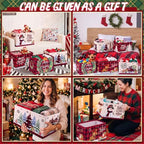 6 Pcs Large Christmas Storage Baskets, Buffalo Plaid Snowman Xmas Bins - Image 6