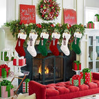 XIMISHOP 6Pcs Christmas Stocking,18”Large Cable Knitted Stocking with Tags - Image 2