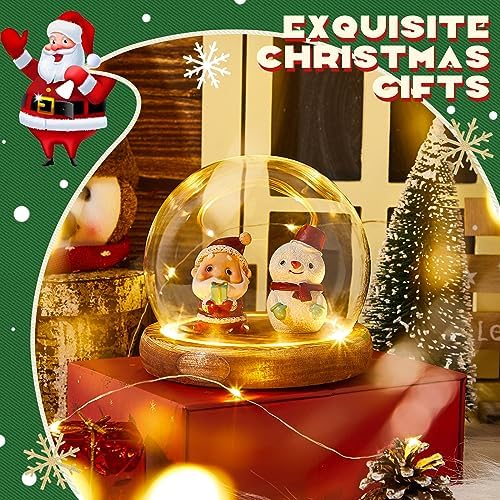 Funtery 6 Pcs 3.94 Inch Christmas Glass Display Dome Cloche Glass Globe - Image 4