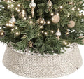 ELYKEN 42 Inch Woven Rattan Christmas Tree Collar, Stylish Seagrass & Water Hyacinth Xmas Tree Skirt for Artificial Trees, Wicker Tree Base Cover with Cord Cut-Out Farmhouse Tree Ring for Home Decor by ELYKEN